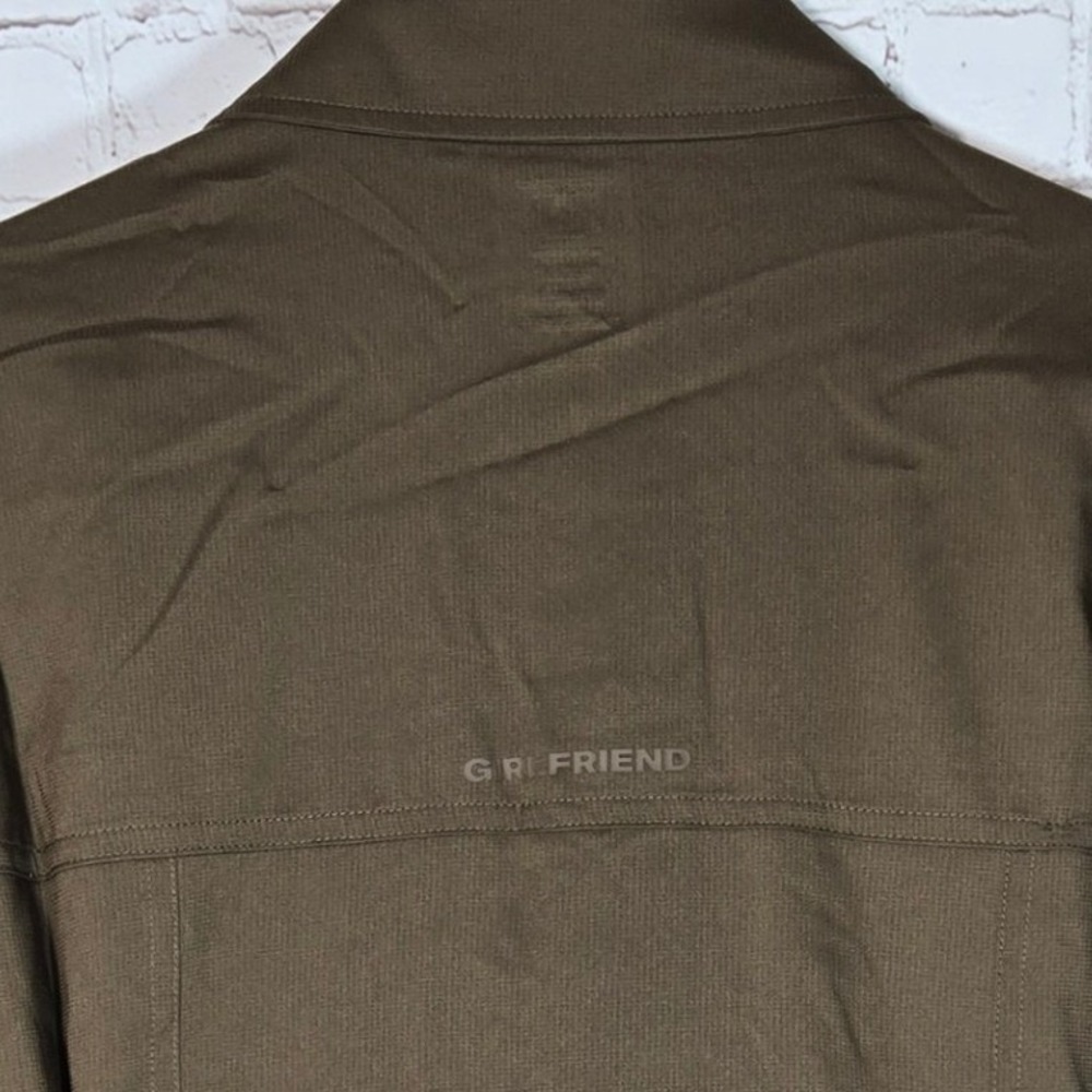 Girlfriend Collective Belted Wendy Tie Shirt Shacket Brown Windbreaker Small NWT - Picture 6 of 9